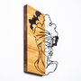 Wallity African Woman 3 - Escultura de pared en Negro y Nogal claro